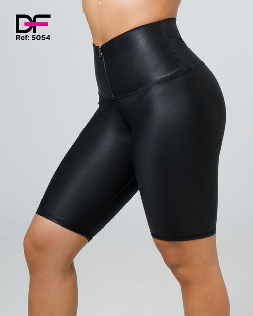 Biker Brillante Con Cremallera